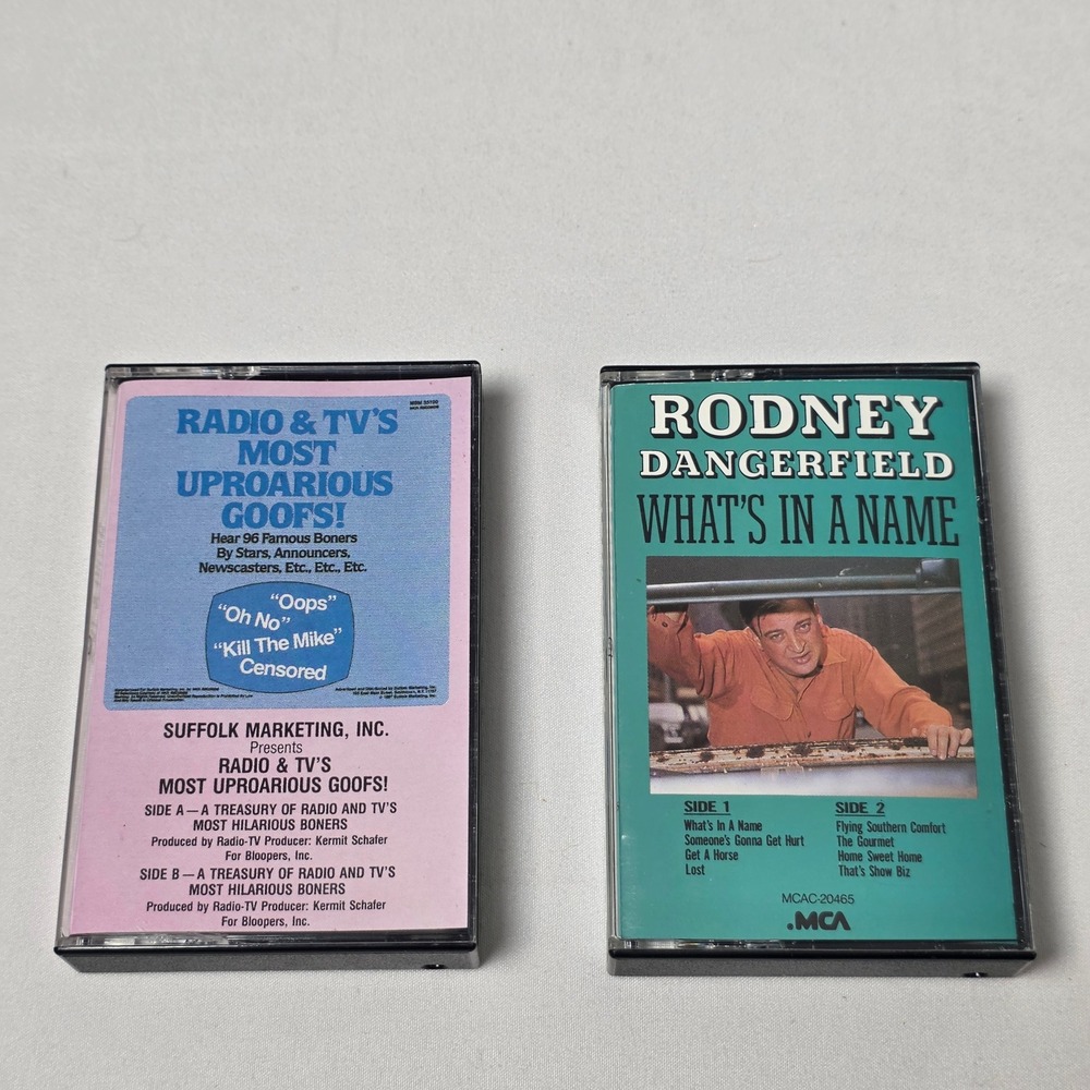 Rodney Dangerfield & Radio TV Goofs Cassette Tape Bundle 80s Comedy MCA‎ Records